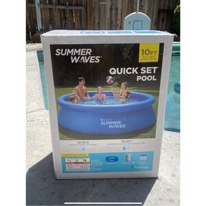 Summer Waves 10ft x 30in Quick Set Inflatable Above Ground Pool with Filter Pump